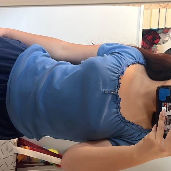 Esprit, Navy blue coquette shirt, size M/S - Picture 4 of 4